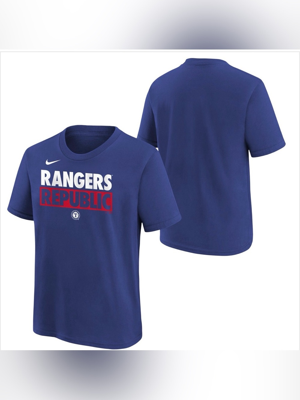 NWT NIKE MLB Men’s Blue Texas Rangers Republic Graphic Tee Shirt - Size M
